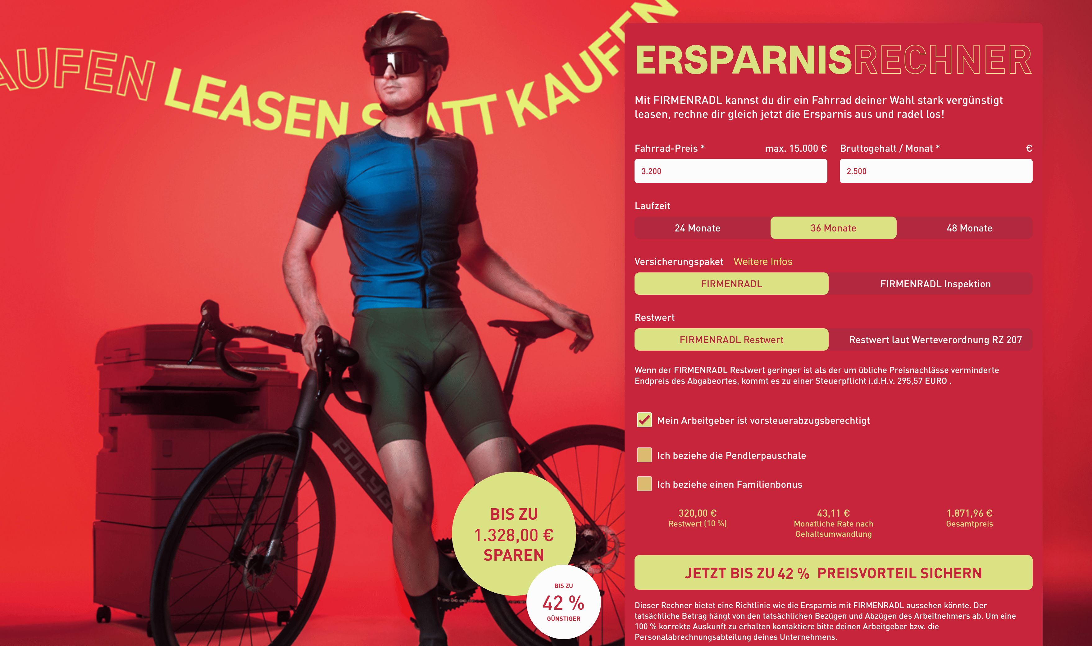 Screenshot der Website firmenradl.at